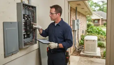 Baton Rouge, LA electrician tracing circuits in an open load center for generator installation