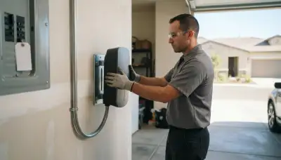 EV charger installation with conduit and dedicated breaker in Baker, LA