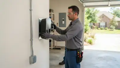 Electric vehicle charger installation in a Brusly, LA garage by a professional electrician