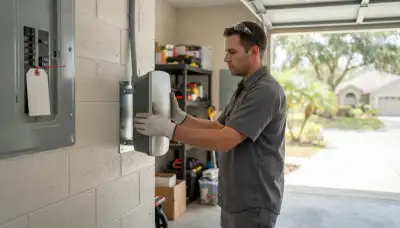 Electrician installing a Level 2 EV charger and dedicated circuit in Baton Rouge, LA