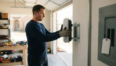 Electric vehicle charger installation by a Port Allen, LA electrician in a residential garage