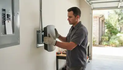 Level 2 EV charger installation with conduit in a Saint Gabriel, LA garage by an electrician