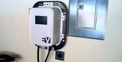 Electric car charger installation with wall-mounted EV charging station in Baton Rouge, LA