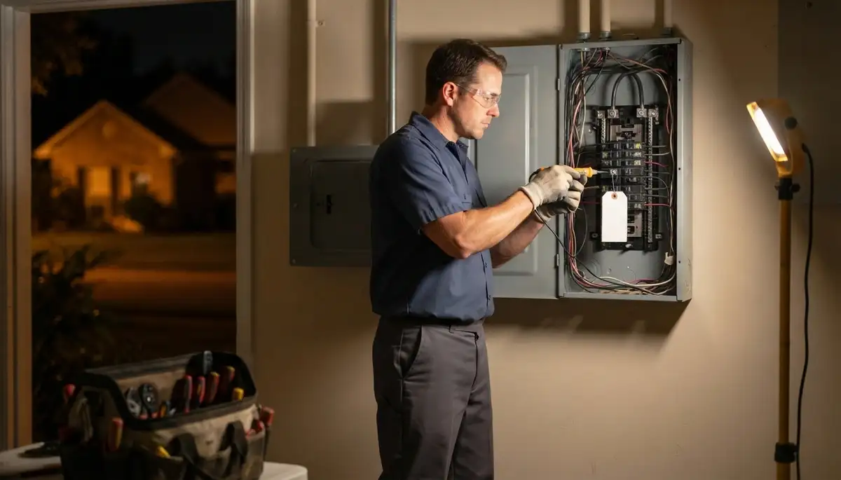 Emergency electrician diagnosing a tripped breaker in Plaquemine, LA