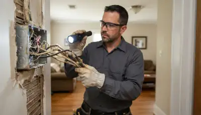 Baton Rouge, LA electrician inspecting aged wire insulation to assess safe electrical load capacity in a home