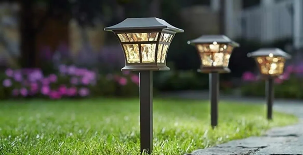 landscape lighting installation services with professionally installed pathway lights in Baton Rouge, LA