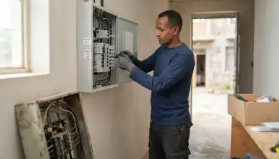 Electrician upgrading an electrical panel in an older Addis, LA home for safer modern power capacity
