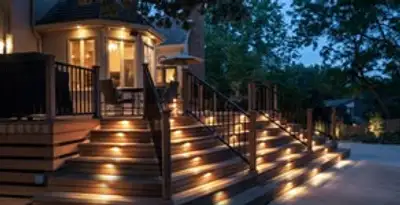 Residential electrician installing outdoor lighting for home safety in Baton Rouge, LA