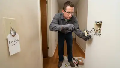 Electrician replaces a wall switch and secures wiring in an older Baton Rouge, LA home